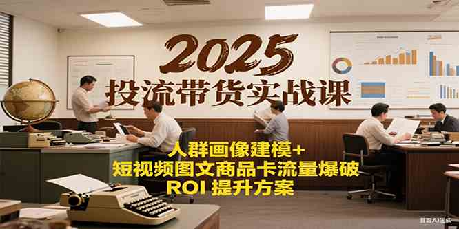 2025投流带货实战课：人群画像建模+短视频图文商品卡流量爆破ROI提升方案-人人创业优云网，国内各种创业项目下载网站