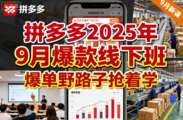 拼多多2025年9月爆款线下班，爆单野路子抢着学-人人创业优云网，国内各种创业项目下载网站
