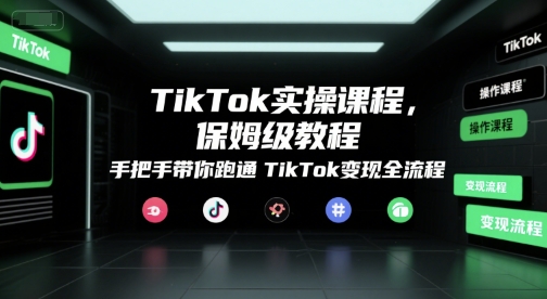 TikTok实操课程，保姆级教程，手把手带你跑通TikTok变现全流程-人人创业优云网，国内各种创业项目下载网站