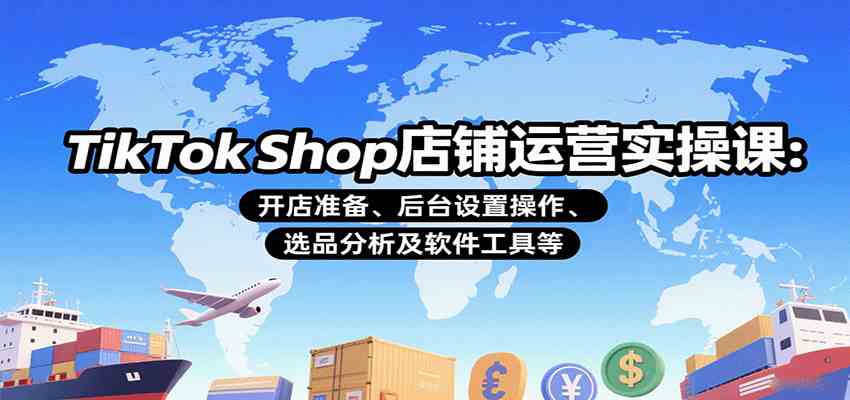 TikTok Shop店铺运营实操课：开店准备、后台设置操作、选品分析及软件工具等-人人创业优云网，国内各种创业项目下载网站