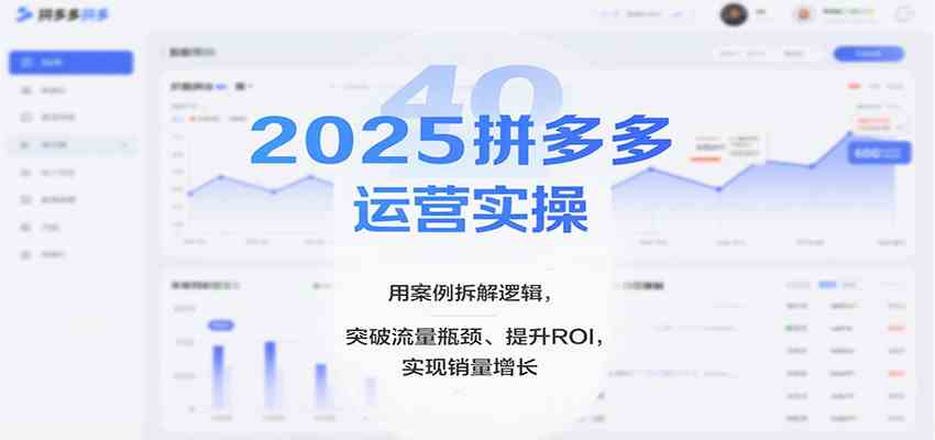 2025拼多多运营实操，用案例拆解逻辑，突破流量瓶颈、提升ROI，实现销量增长-人人创业优云网，国内各种创业项目下载网站