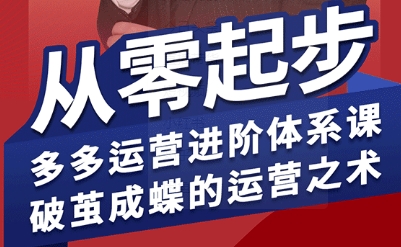 拼多多运营进阶系统课，从零起步，多多运营进阶体系课，破茧成蝶的运营之术-人人创业优云网，国内各种创业项目下载网站