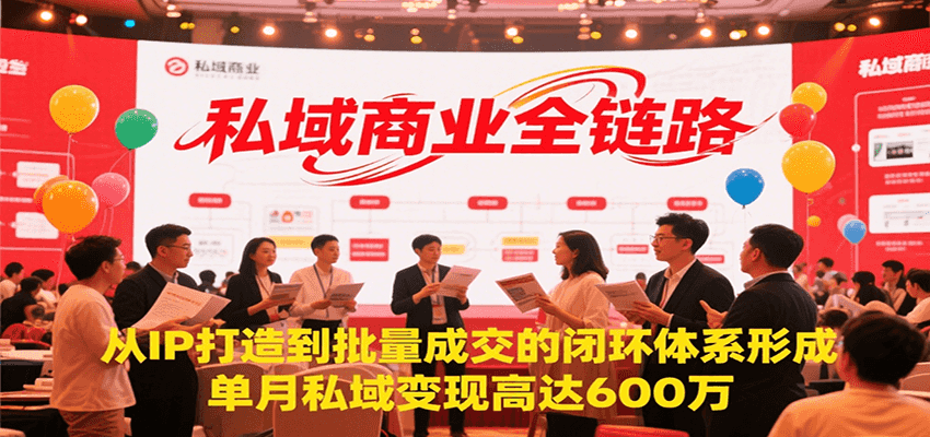 私域商业全链路，从IP打造到批量成交的闭环体系形成，单月私域变现600万-人人创业优云网，国内各种创业项目下载网站
