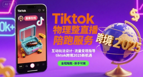 Tiktok物理整蛊直播陪跑服务-tiktok跨境2025-人人创业优云网，国内各种创业项目下载网站