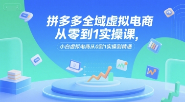 拼多多全域虚拟电商从零到1实操课，小白虚拟电商从0到1实操到精通-人人创业优云网，国内各种创业项目下载网站