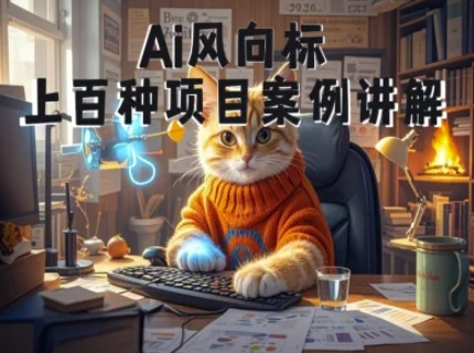 Ai风向标-附100种项目案例玩法-0基础小白到大神ai视频商业应用教学-人人创业优云网，国内各种创业项目下载网站