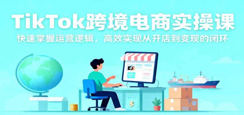 TikTok跨境电商实操课，快速掌握运营逻辑，高效实现从开店到变现的闭环-人人创业优云网，国内各种创业项目下载网站