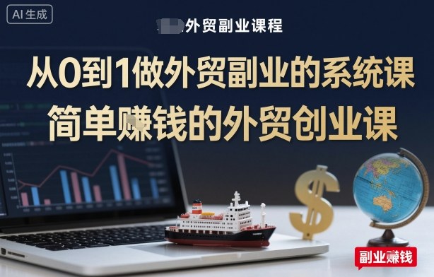 从0到1做外贸副业的系统课，简单賺钱的外贸创业课-人人创业优云网，国内各种创业项目下载网站