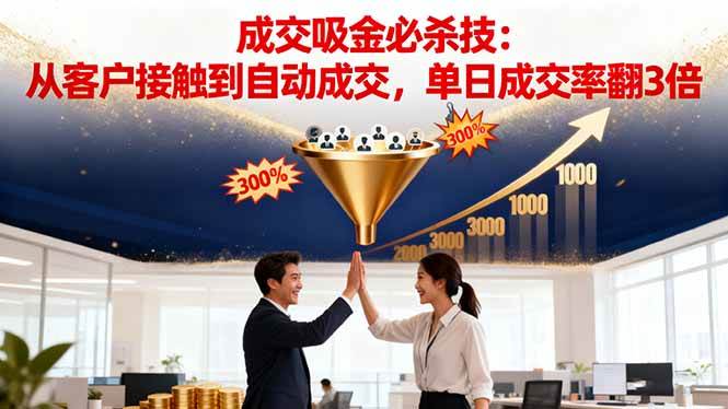 （16432期）吸金成交营销必杀技：从客户接触到自动成交，单日成交率翻3倍-人人创业优云网，国内各种创业项目下载网站