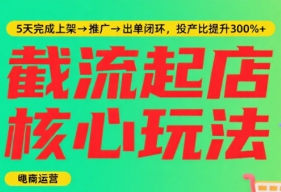 淘宝截流快速起店玩法，掌握暴力快速起店的流程，5天完成上架-推广-出单闭环-人人创业优云网，国内各种创业项目下载网站