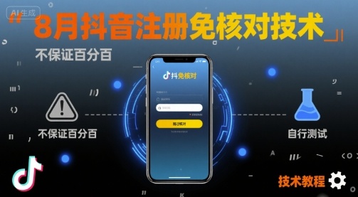 8月抖音注册免核对技术，不保证百分百，自测-人人创业优云网，国内各种创业项目下载网站