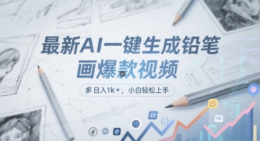 最新AI一键生成铅笔画爆款视频，多平台分发，日 入1k+，小白轻松上手【揭秘】-人人创业优云网，国内各种创业项目下载网站