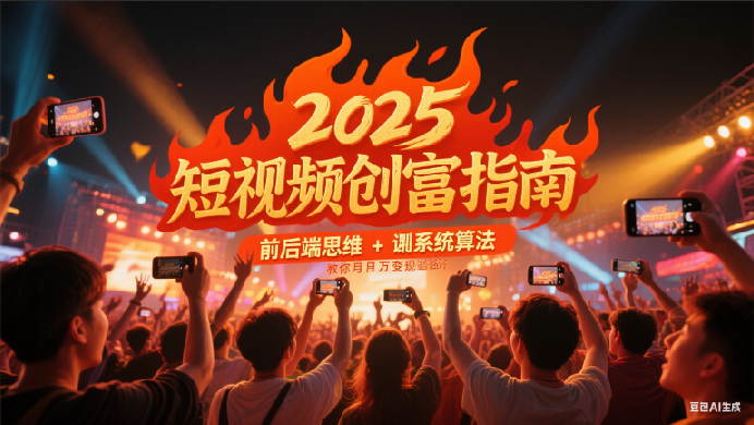 2025短视频创富指南，前后端思维 + 系统算法，教你月入过万变现路径-人人创业优云网，国内各种创业项目下载网站