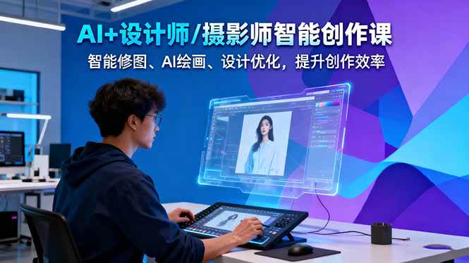（16398期）AI+设计师/摄影师智能创作课：智能修图、AI绘画、设计优化，提升创作效率-人人创业优云网，国内各种创业项目下载网站