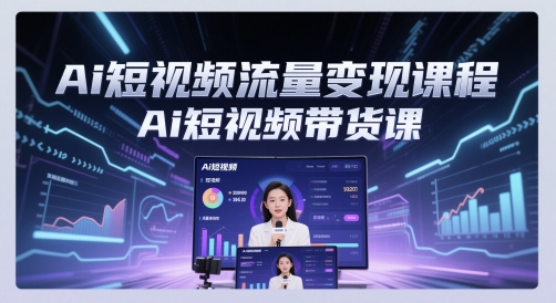 Ai短视频流量变现课程，Ai短视频带货课-人人创业优云网，国内各种创业项目下载网站