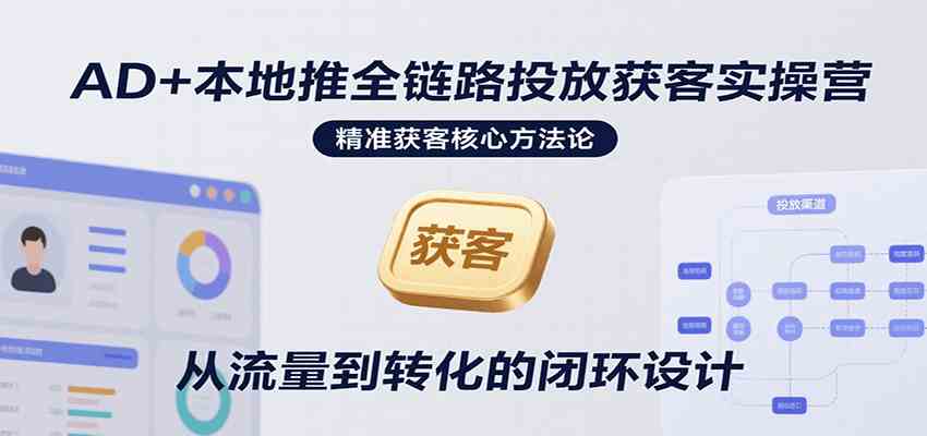 AD+本地推全链路投放获客实操营，快速掌握精准获客技巧，当天投放当天转化高效营销-人人创业优云网，国内各种创业项目下载网站