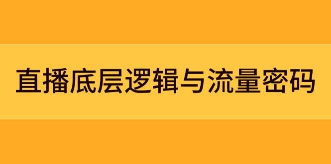 直播底层逻辑与流量密码：定位模型+案例拆解，急速流承接与数据优化全攻略-人人创业优云网，国内各种创业项目下载网站