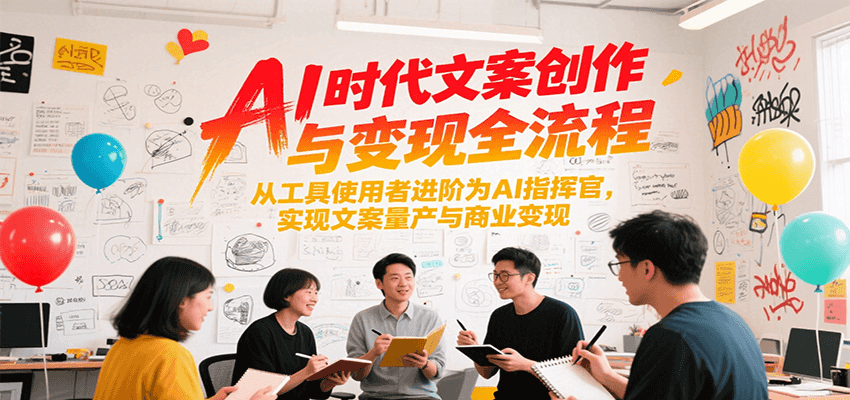 AI时代文案创作与变现全流程，从工具使用者进阶为AI指挥官，实现文案量产与商业变现-人人创业优云网，国内各种创业项目下载网站