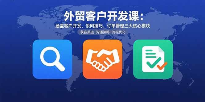 （15793期）外贸客户开发课：涵盖客户开发、谈判技巧、订单管理三大核心模块-人人创业优云网，国内各种创业项目下载网站